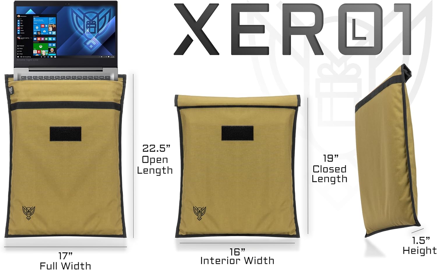 Xtreme Sight Line ~ Xero 1 Small + Large Faraday Sleeve Combo ~ Data Security for Travel ~ Tracking/Hacking Defense ~ 1000 Denier Padded Nylon Fabric ~ Coyote Brown