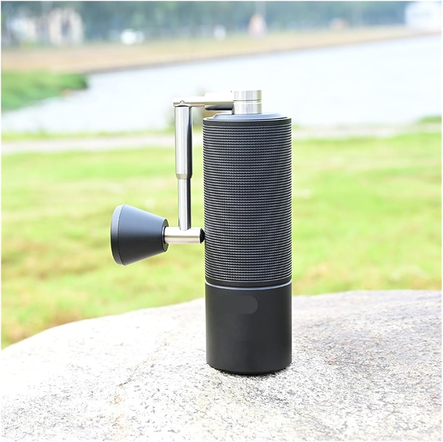 Black Portable Manual Coffee Grinder Foldable Crank Handle