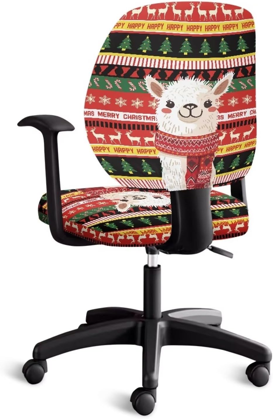 Sheep Desk Chair Cover Foldable Office Chair Covers Stretchable 2 Piece Removable Swivel Chair Protective Cover Christmas Decor Chair Slipcovers for Computer Chairs or Gaming Chairs