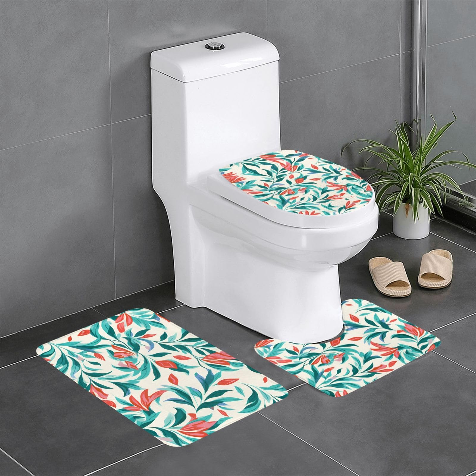 Tapis de salle de bain antidérapants haut de gamme à motifs ovales raffinés