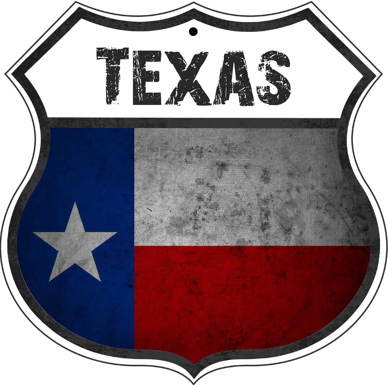 Texas Country Flag Novelty Highway Shield Man Cave Metal Sign