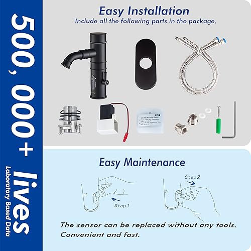 Miniatura 16 de Grifo de baño sin contacto con caño giratorio y opción manual, grifo de lavabo de baño con control de temperatura y control de flujo, cromo