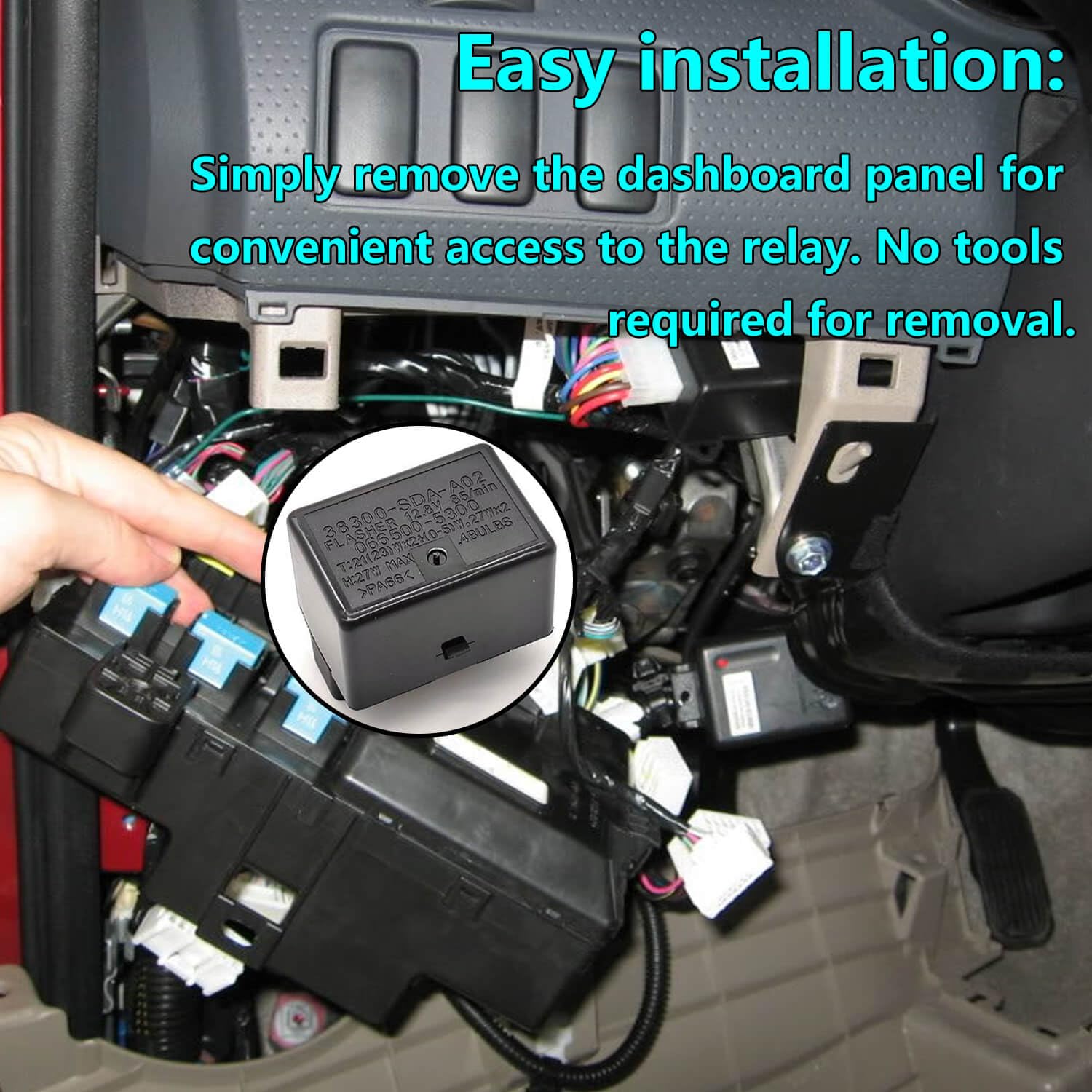 LED Flasher Relay Control Module 38300-SDB-A03 ，Fit for Honda (Accord 03-07) (Ridgeline 06-14) (Odyssey 05-10) and (MDX 07-13) (TSX TL 05-08) Turn Signal & Hazard Warn Realy, Stop Hyper Flash