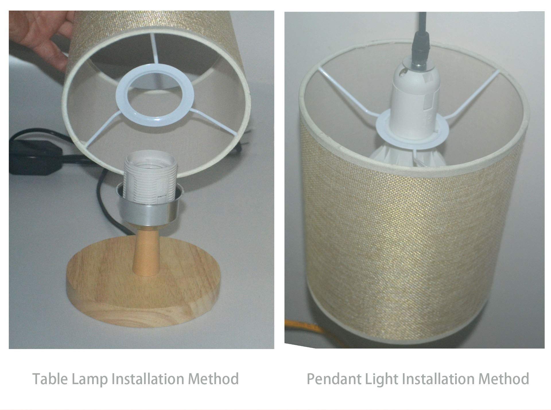 Abat-Jour De Lampadaire Demi-Lune Abat-Jour Tissu Lampe Couvre Naturel