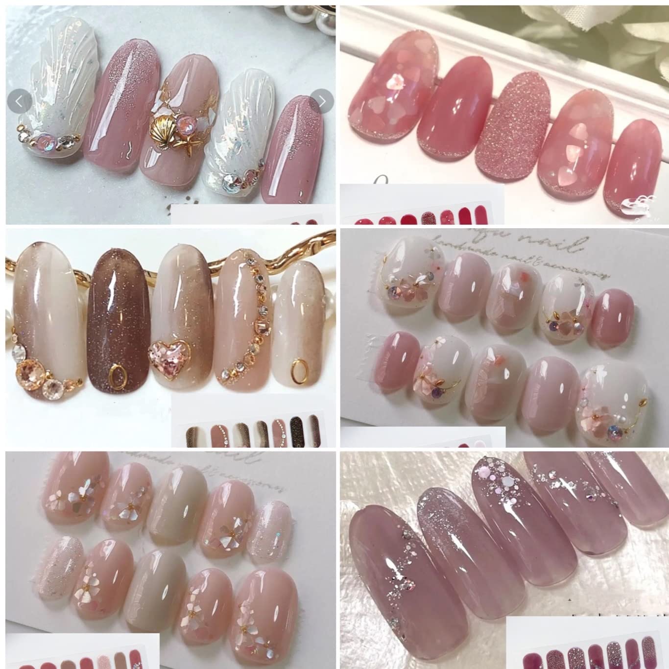 Amazon.co.jp: ネイルシール 手用 6枚 3D立体感 損傷のない 手の爪