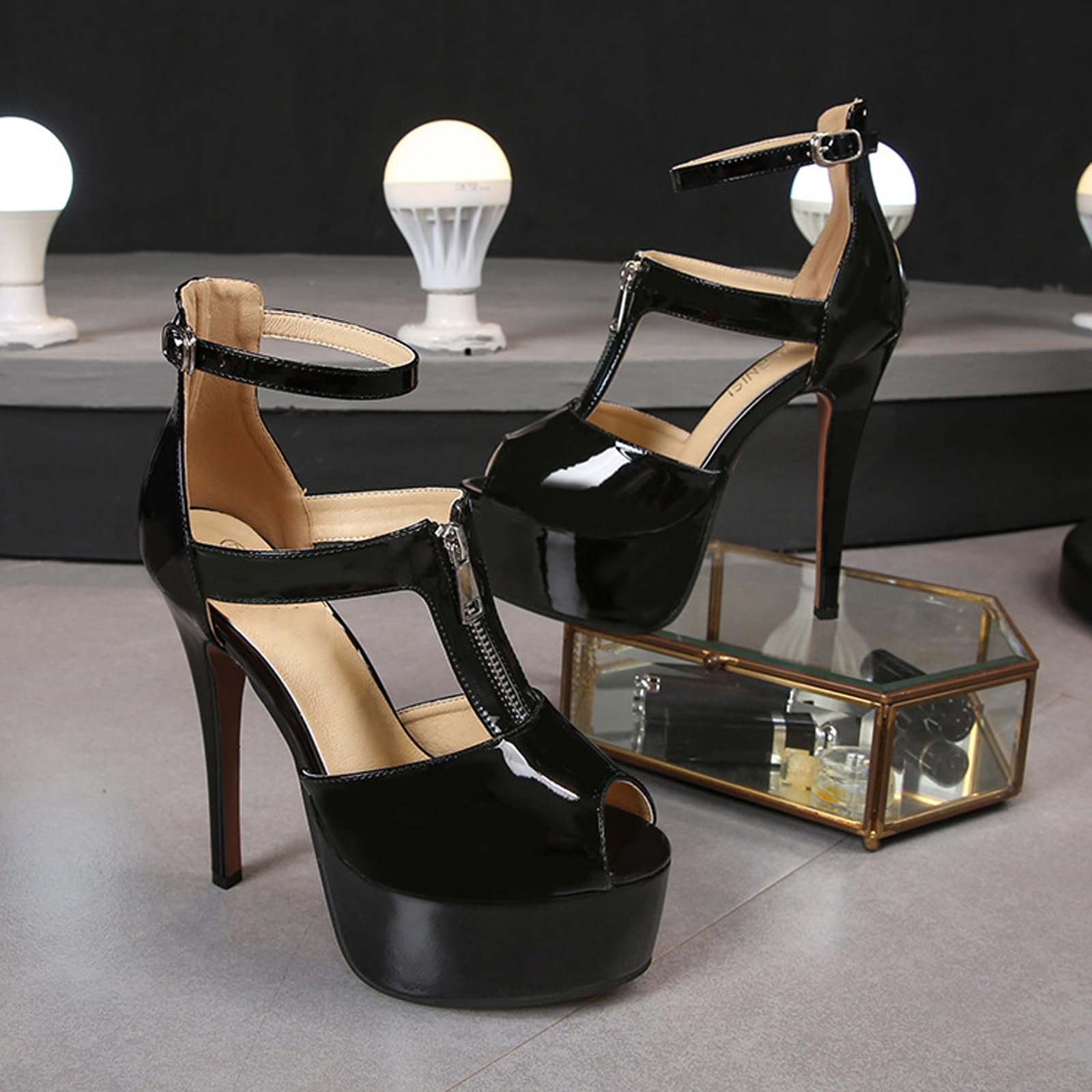 Zapatos de tacón Alto para Mujer de 14 cm | Sandalias de Plataforma cómodas para Pole Dance, Discotecas, Bodas, Aniversarios y travestismo