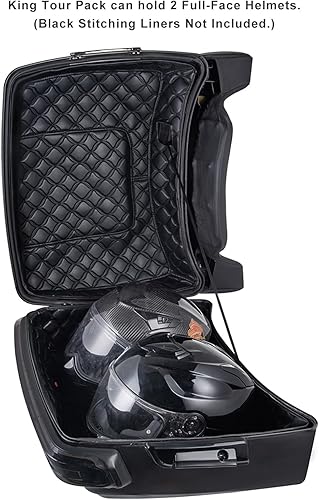 Miniatura 5 de Harley Tour Pack motocicleta Vivid Black King Tour Pack Bolsa de almacenamiento Tour Pak Fit para Harley Touring 2009+, maletero de equipaje de