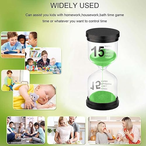 Miniatura 10 de SuLiao Reloj de arena de 5 minutos reloj de arena reloj de arena roja, reloj de arena de plástico cinco minutos, pequeño reloj de arena de 5