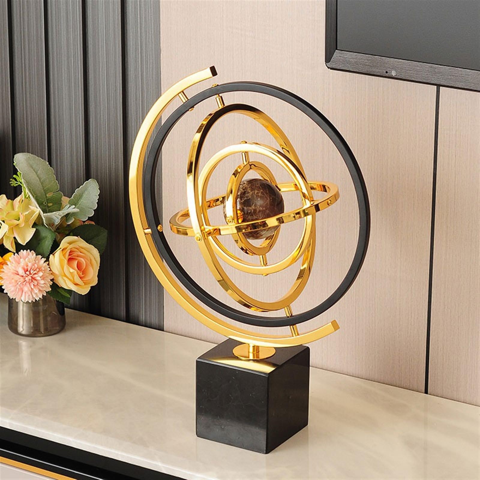 Tischdekoration Moderne Luxus-Globus-Ornament, Büro-Desktop, Zuhause, Wohnzimmer, TV-Schrank-Dekorationen Deko Figur