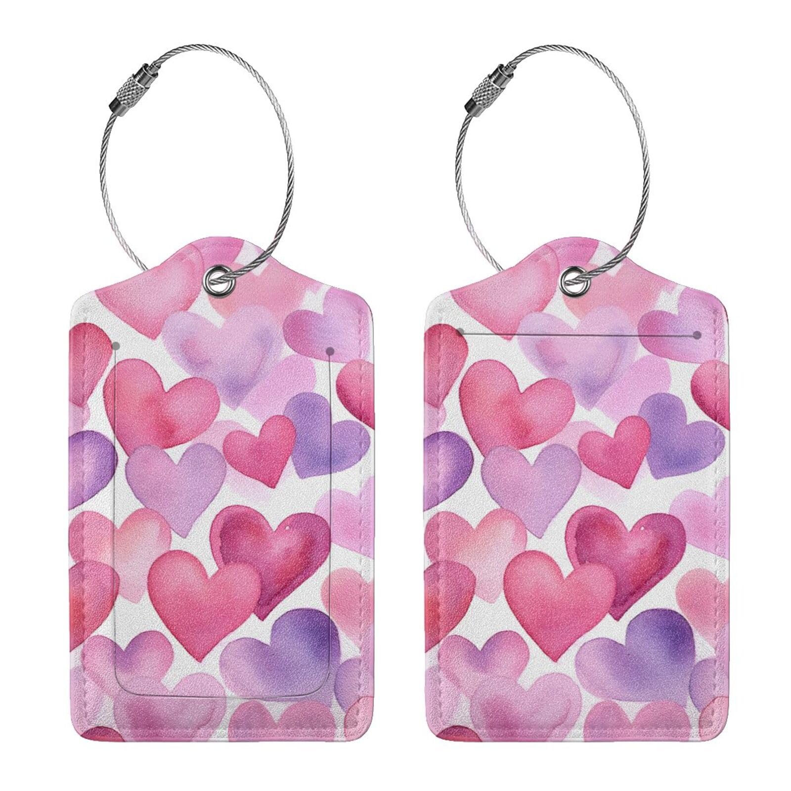 Maiale Bello Rosa Etichette per Bagagli Viaggio in Pelle Valigie Bagaglio Etichetta Indirizzo Nome Id Tag per il Aereo Identificare(3PACK