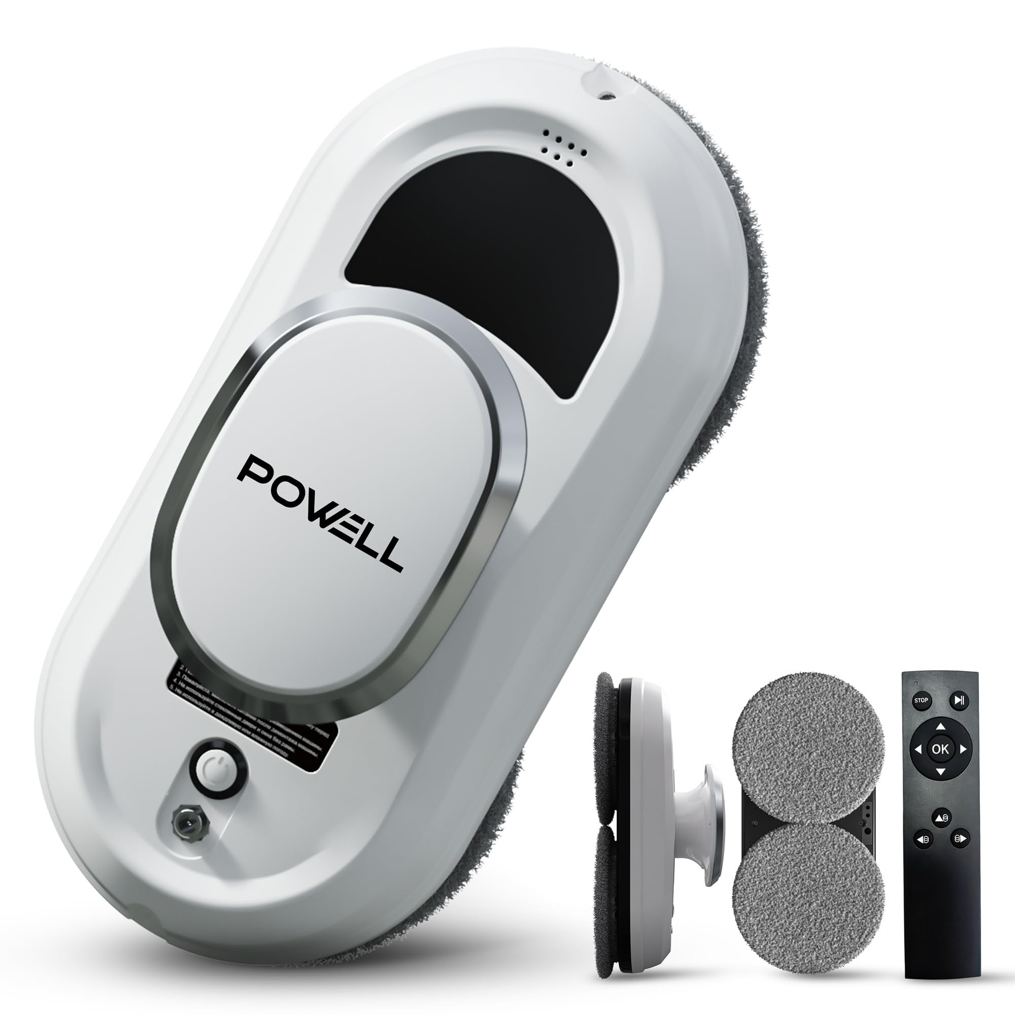 Powell Robot lavavetri elettrico per finestre, pulisci vetri, bianco