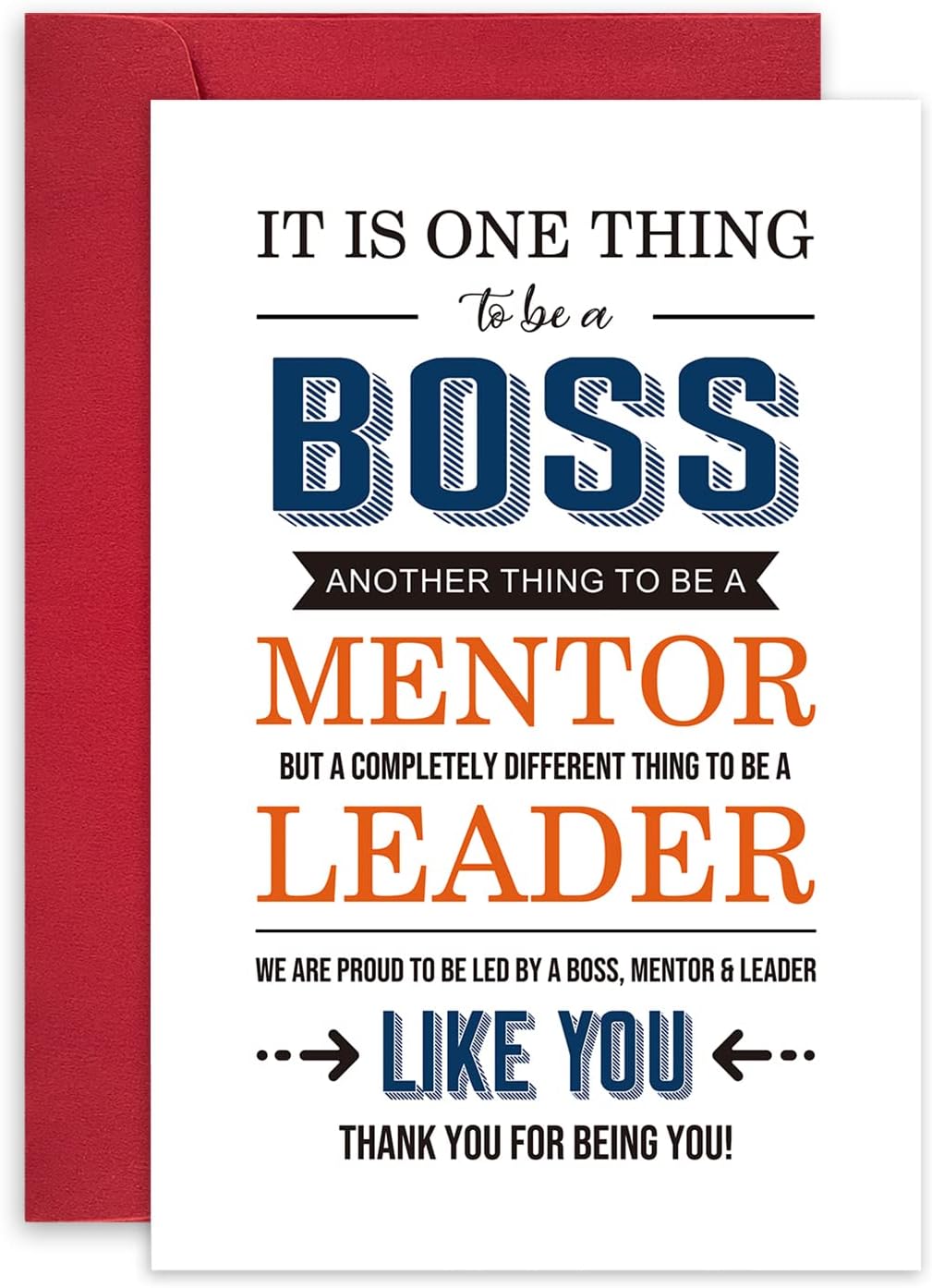 Boss Thank You Card, Unique Boss's Day Card, Boss