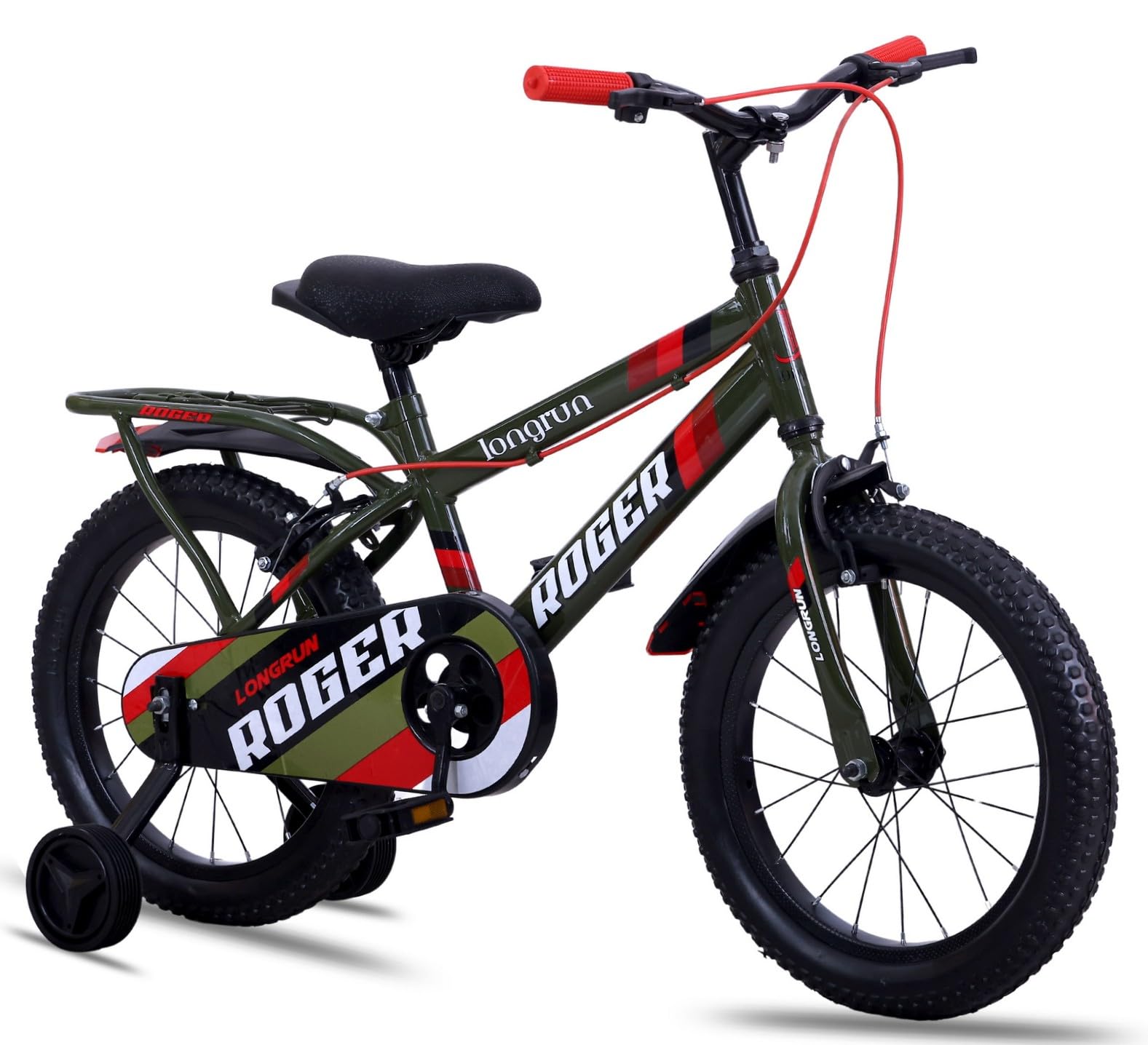 longrun Roger 16T Kids Bicycle for 4-7 Years with Training Wheels | 95% pre-assembled, adjustable seat, easy 4-step setup, sturdy steel frame, front & rear mudguards for boys & girls.-image-26