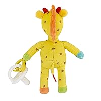 Vista 3 de Sassy Baby - Chupete de peluche con diseño de jirafa amarilla y naranja, con estrellas doradas