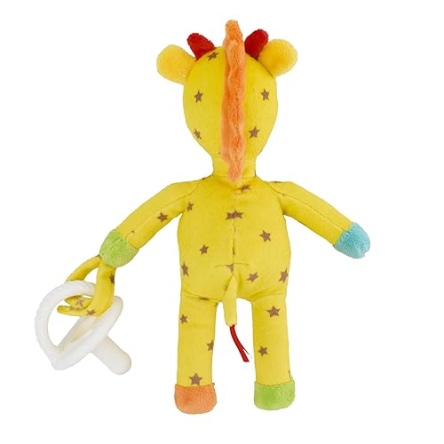 Miniatura 3 de Sassy Baby - Chupete de peluche con diseño de jirafa amarilla y naranja, con estrellas doradas