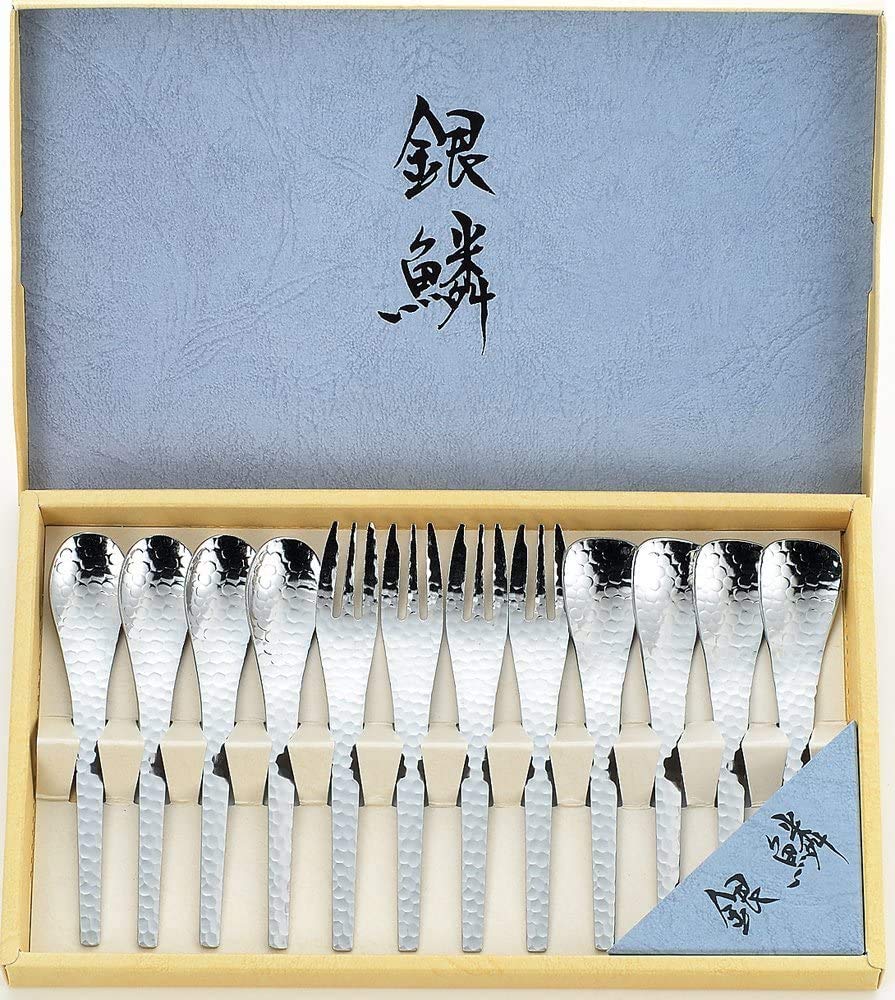 お値下げしました‼️銀色　カトラリーセット　　　　　　　　　　　1724 Amazon | 銀鱗 食器洗浄機対応 ティータイム12pcセット GR-103 | ノー