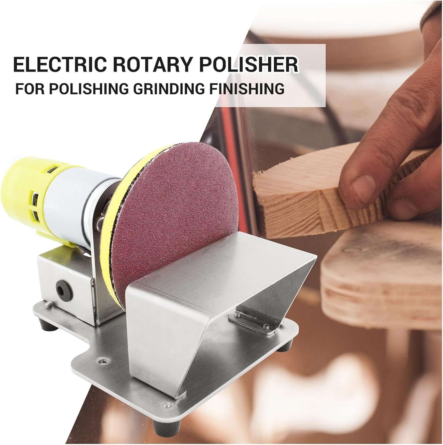 Electric Rotary Polisher Table Disc Sander Adjustable 7 Variable Speed 20 Pieces Sanding Discs for Polishing Grinding Multiple Applications