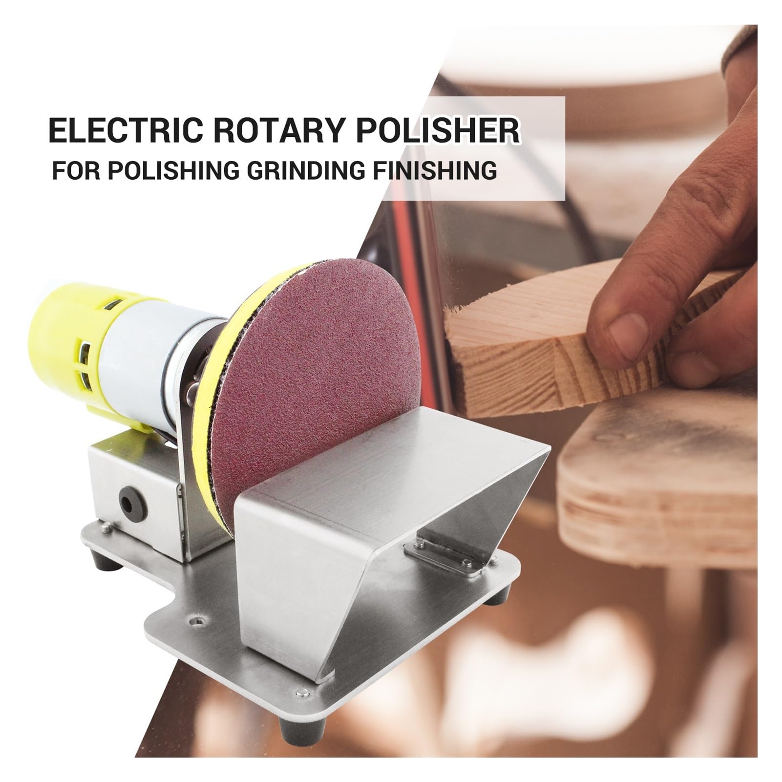 Esmeriladora de banco Pulidora rotativa eléctrica Lijadora de disco de mesa Ajustable 7 Velocidad variable 20 Piezas Discos de lijado for pulir Molienda