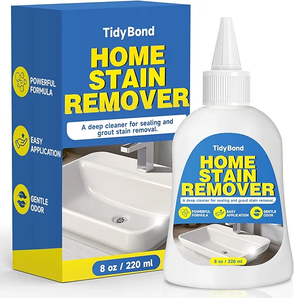 Home Stain Remover Gel, Heavy Duty Stain Cleaner, Deep Clean for Front Loader Washing Machine Seal, Refrigerator Strips, Rubber Gasket, Bathroom Grout, Tile, Shower, Caulk - 8 fl oz