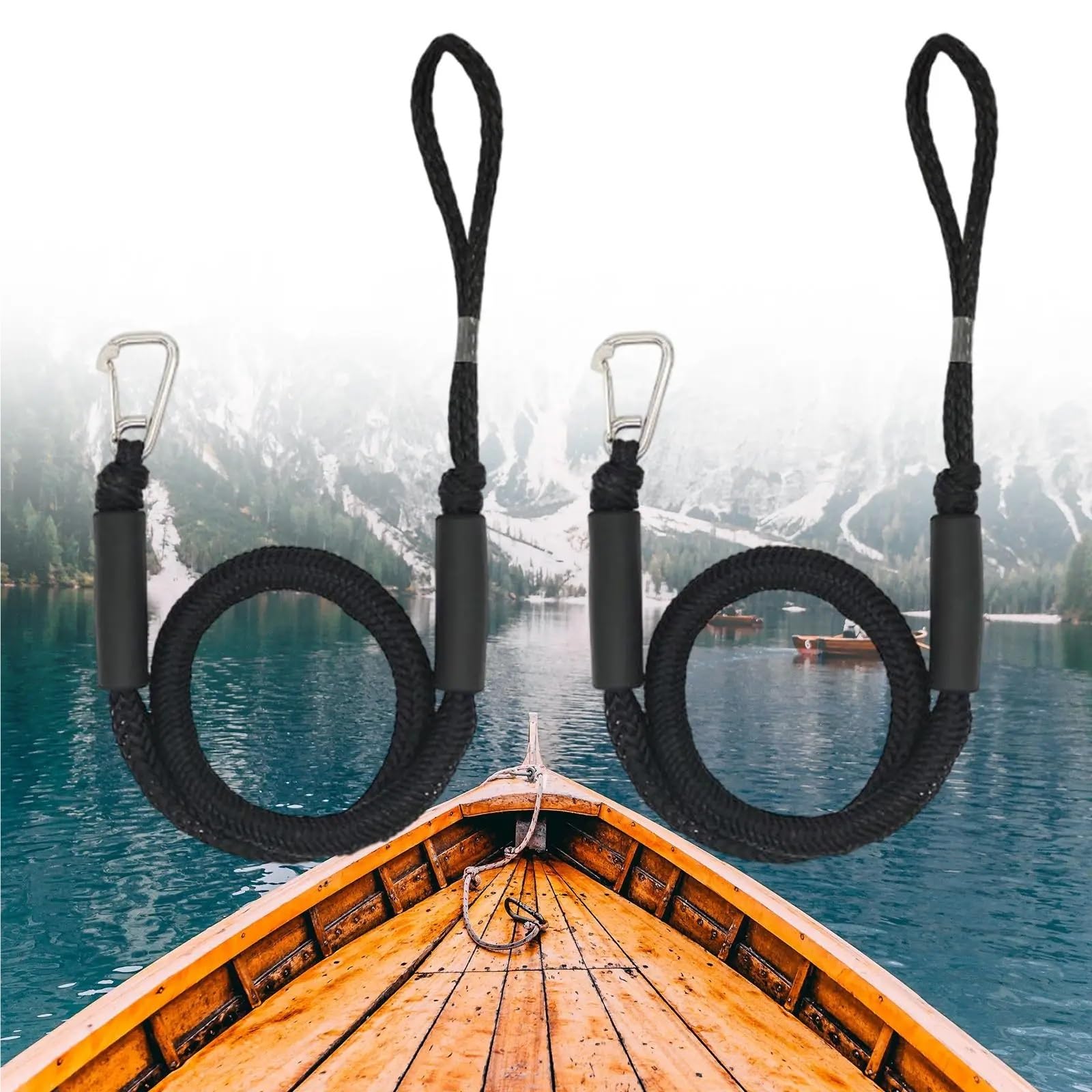 Boots-Anlegeleinen Bungee-Dockingleinen, Bootsseile for Anlegen, Festmacherleine for PWC, Kajak, Wasserfahrzeug, Jetski, Ponton, Kanu-Zubehör(Green 2pcs)