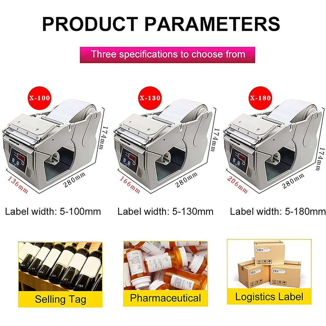 Distributore di etichette elettrico, spogliarellista automatico di etichette con fotosensore, 0-999999, velocità 1-10 pollici/s, per adesivi e pellicole