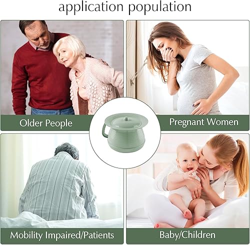 Miniatura 21 de Olla de cámara para orinal, ollas de orina, cubo de orina, orinal, orinario de cabecera con tapas para evitar olores, adecuado para niños, mujeres