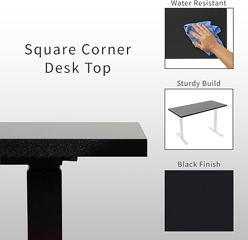 Miniatura 4 de VIVO DESK-TOP55B-S - Marco de mesa esquinero cuadrado universal de una sola pieza para escritorio estándar y sentado o de pie, altura ajustable,