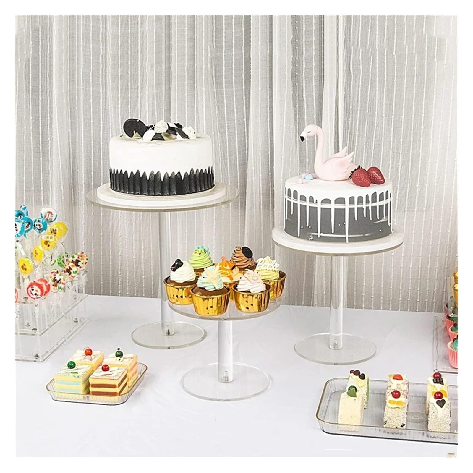 KuchenstäNder 3 stücke Klar Kuchen Display Stand Mittelpunkt Party Decor Dessert Tisch Dekorationen Hochzeit Veranstaltungen Dessert Display Halter