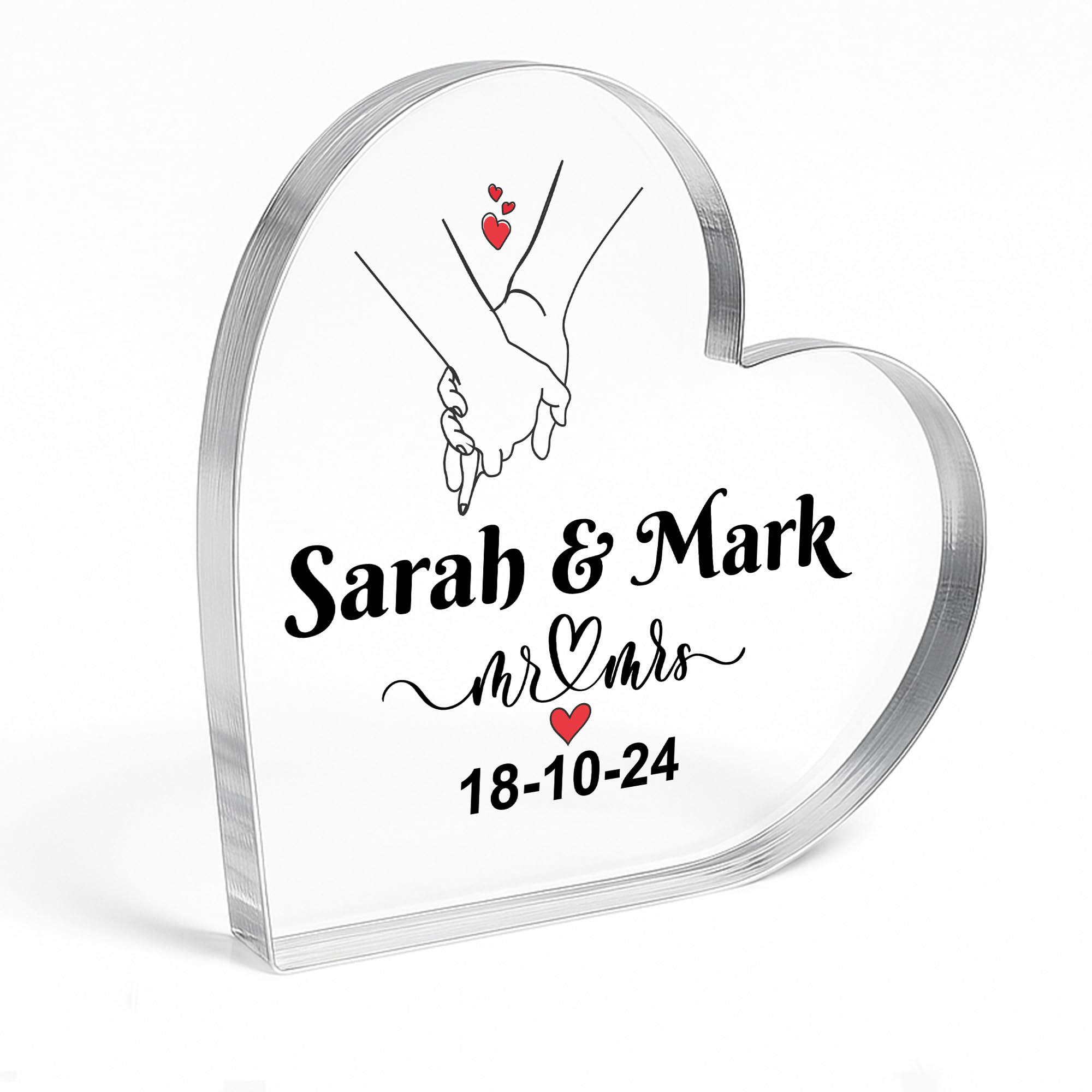 Red Ocean Personalised Anniversary Plaque - Wedding Anniversary Presents, Anniversary Keepsake for Her, Anniversary Presents for Him, Personalised Anniversary Presents for Couple