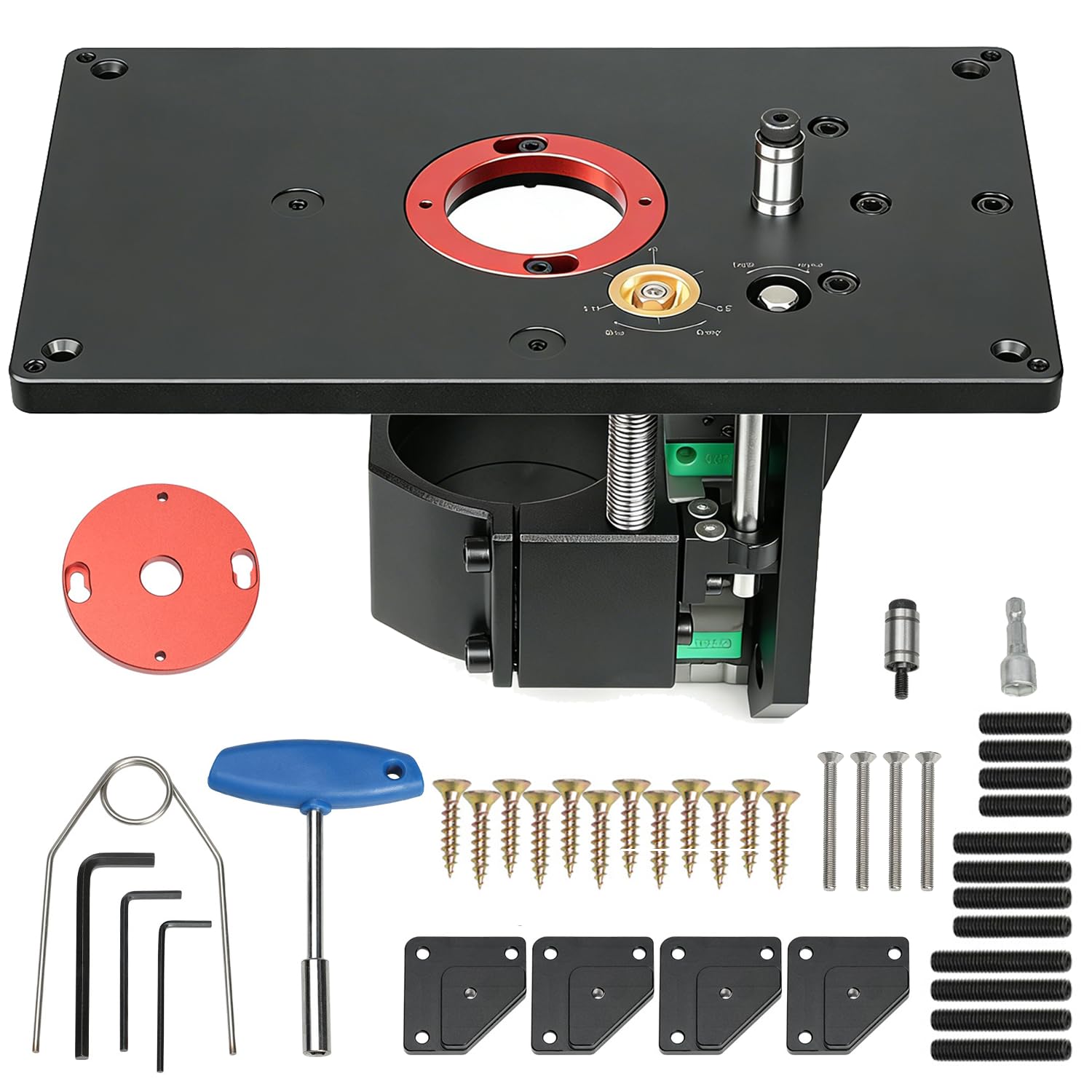 Invertierter Oberfräsentisch aus Aluminiumlegierung, Oberfräsenhebetisch Router Tisch Lift Kit, Trimmen Maschine Invertiert Hubtisch Frästisch für Holzbearbeitung, Kunststoffverarbeitung, Modellbau