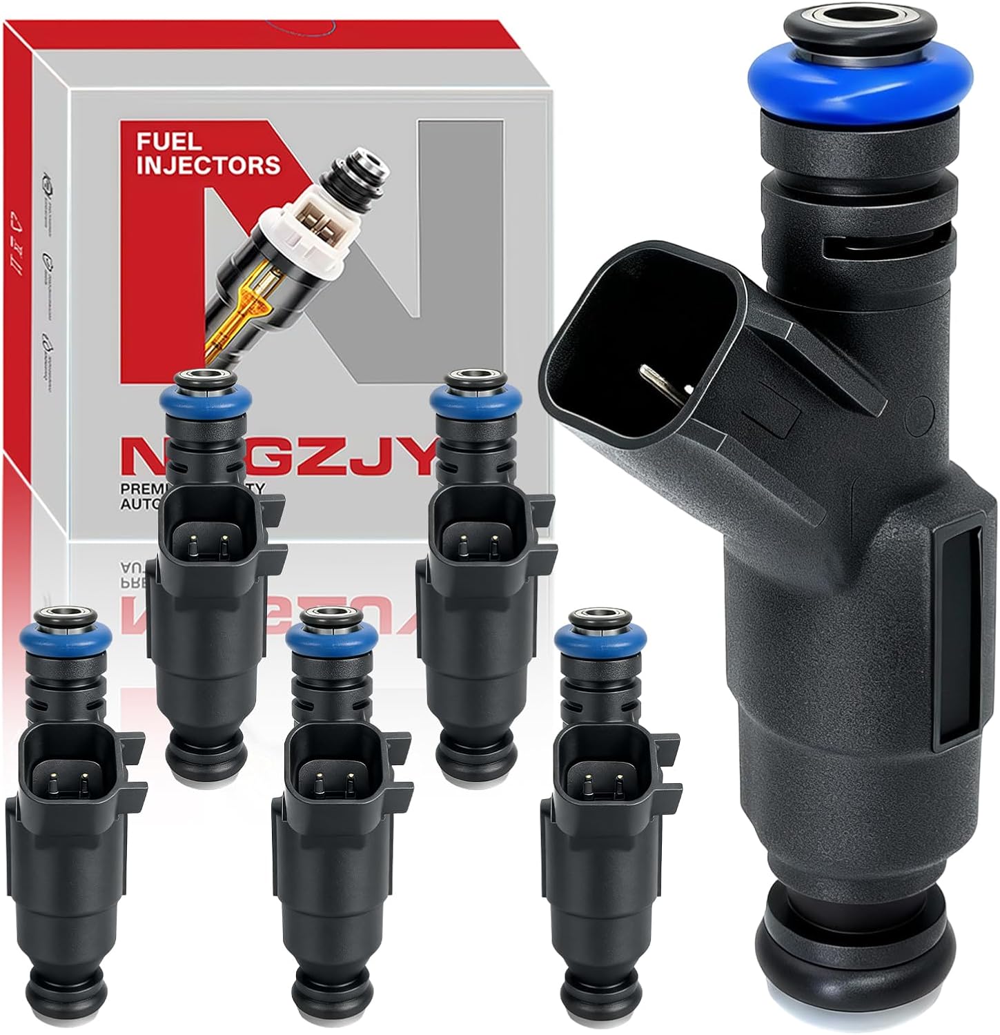 Fuel Injectors 4 Holes 6Pcs 0280155784 Compatible with 1999-2004 Jeep Cherokee Grand Cherokee Wrangler 4.0L Dodge Ram 1500 2500 3500 5.2L Replace# 4854181 4667938