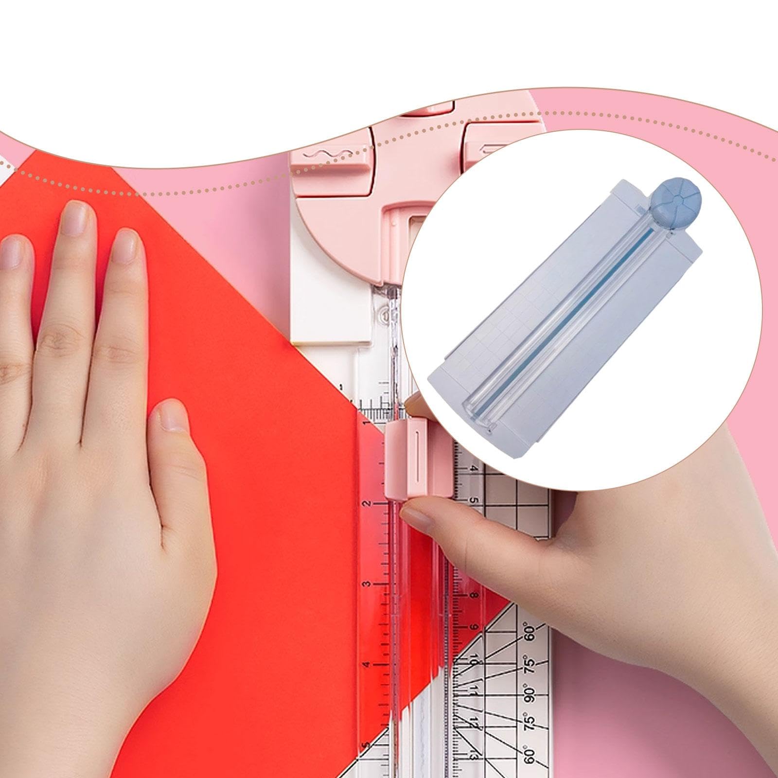 de Papel, Multiherramienta, Dispositivo para Cortar Papel, Accesorio para Manualidades, Regla de Corte. Fabricado con Material para Scrapbook, Azul