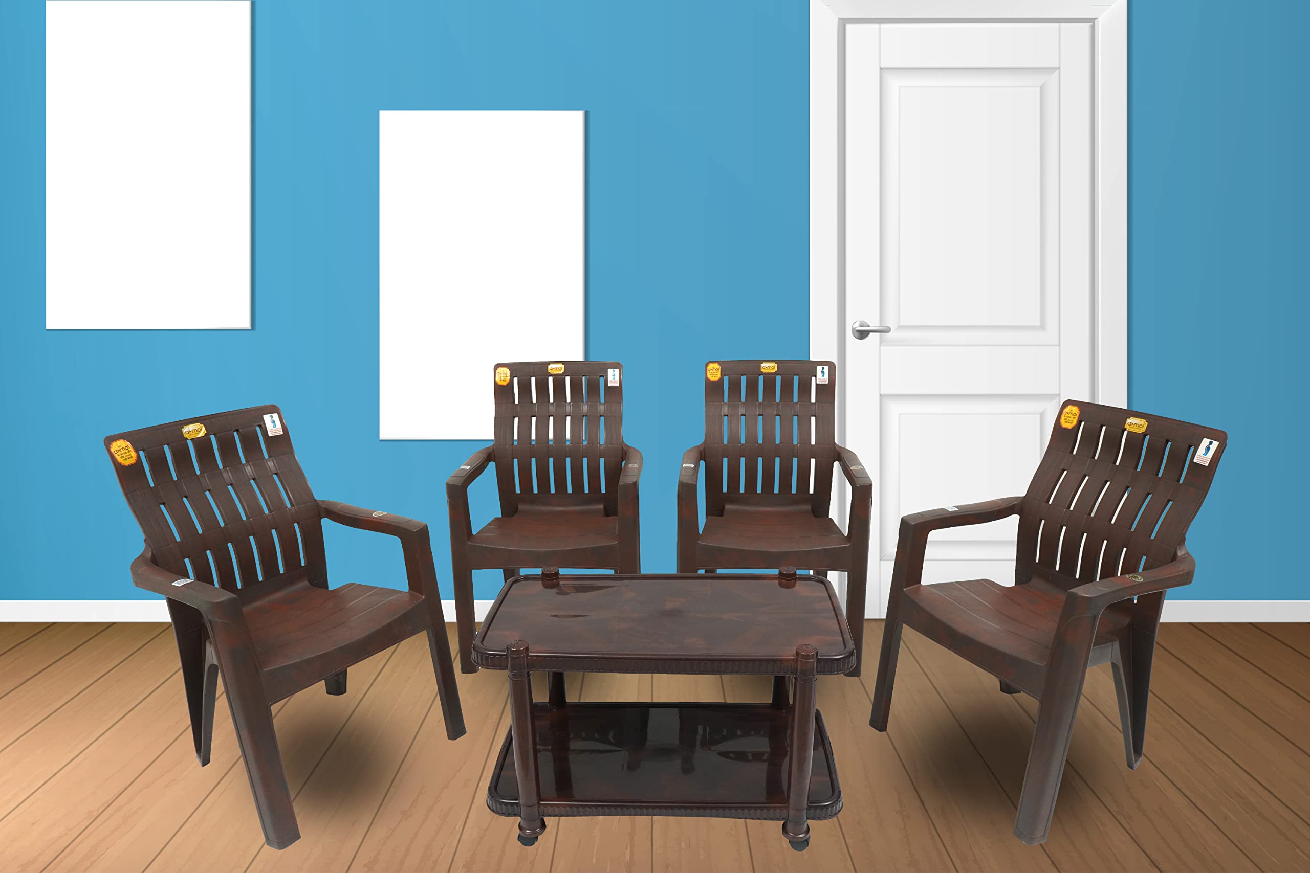 ANMOL Moulded Dinning Set 4 Ortho Chairs and 1 Table Heavy Duty (Weight Bearing Capacity 200 kg) for Home Office Balcony Garden resturant-image-17