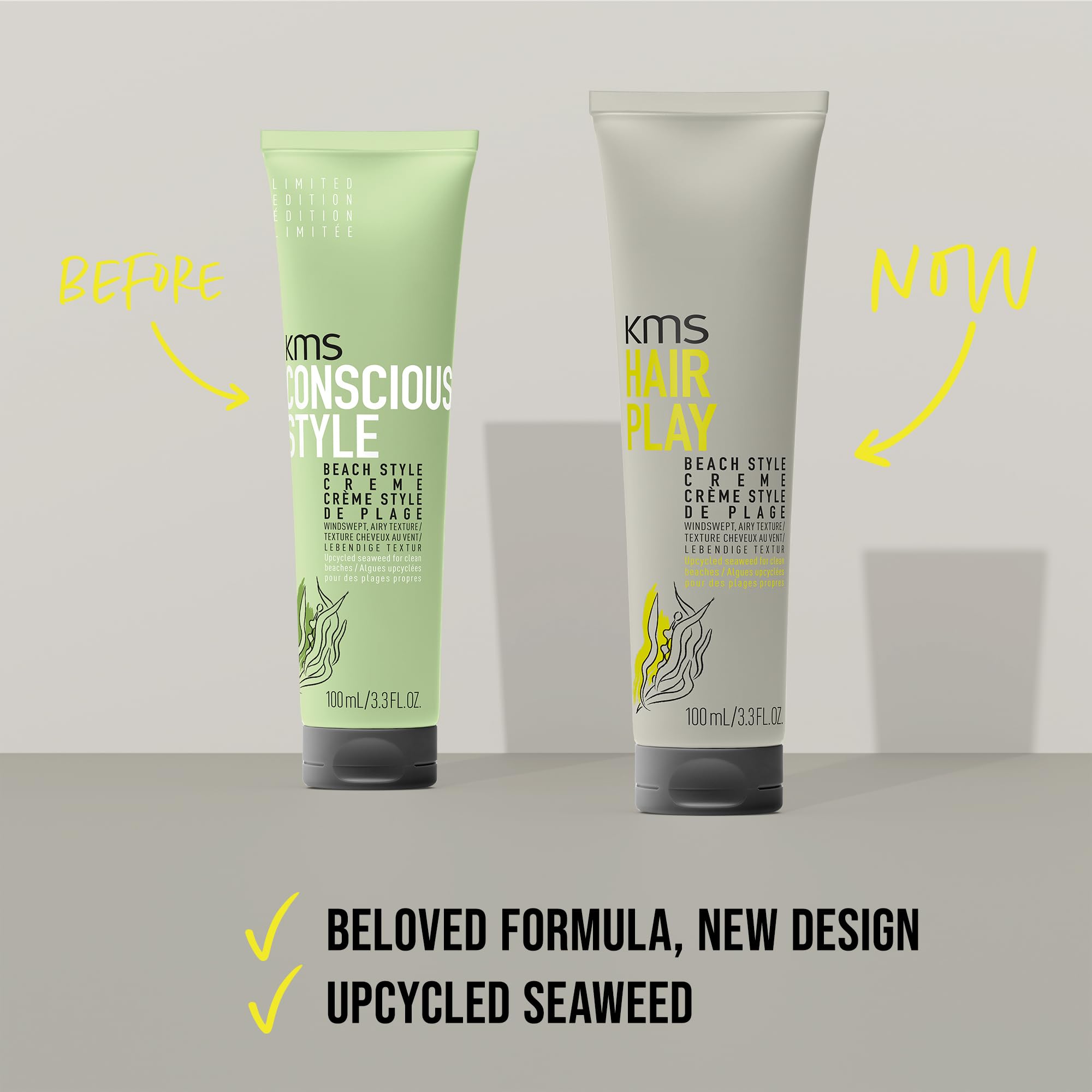 KMS HairPlay Beach Style Creme, for All Hair Types Tousled Texture & Matte Finish, Vegan & PETA Approved, 100ml - Image 2