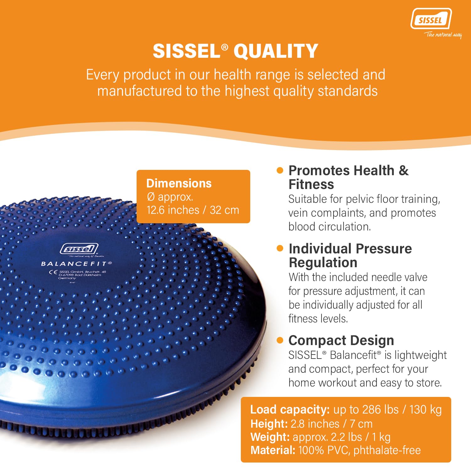 SISSEL Cuscino tondo per equilibrio Balance Fit