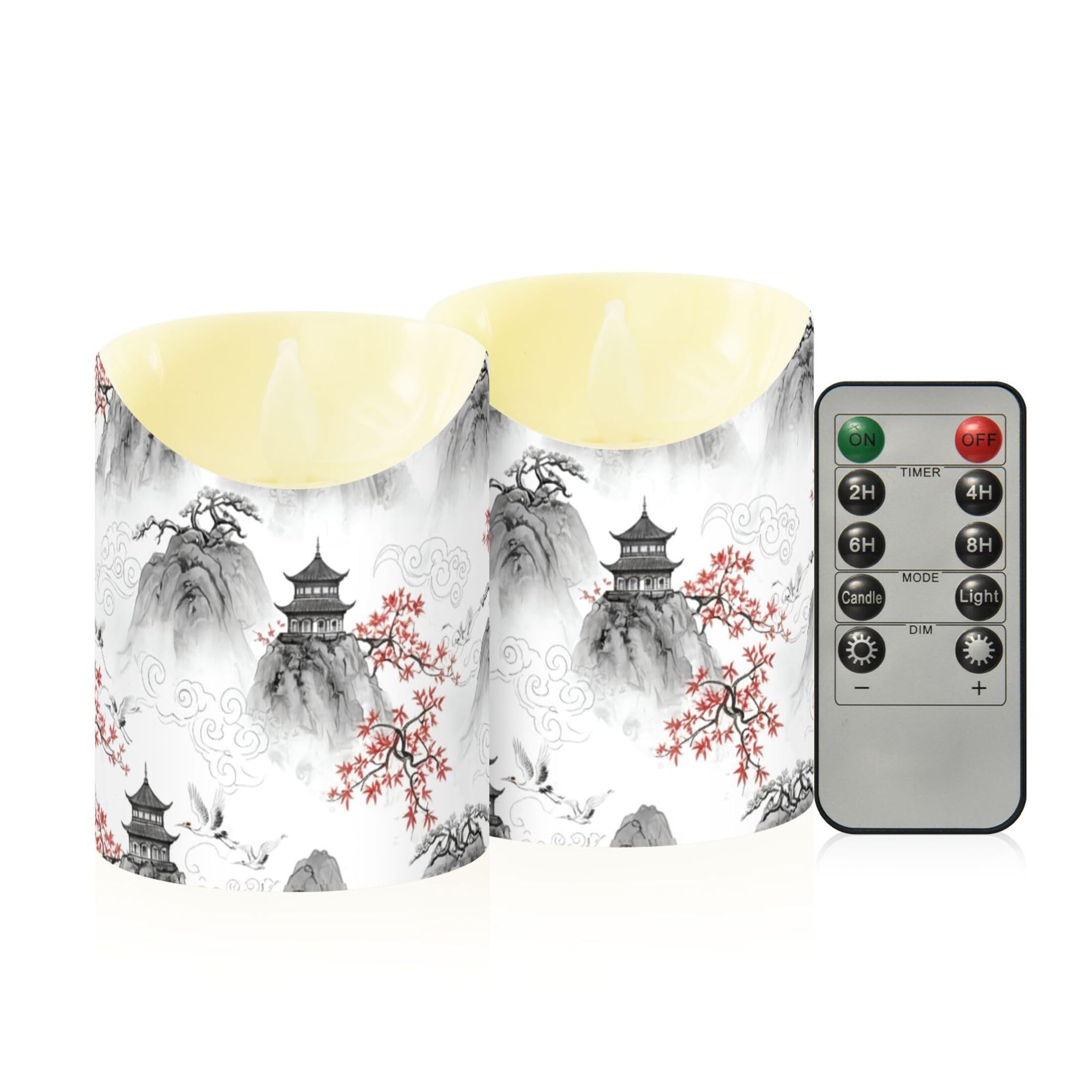 Kutsu Flameless Candles Set of 2, Battery Operated LED Flickering Candles