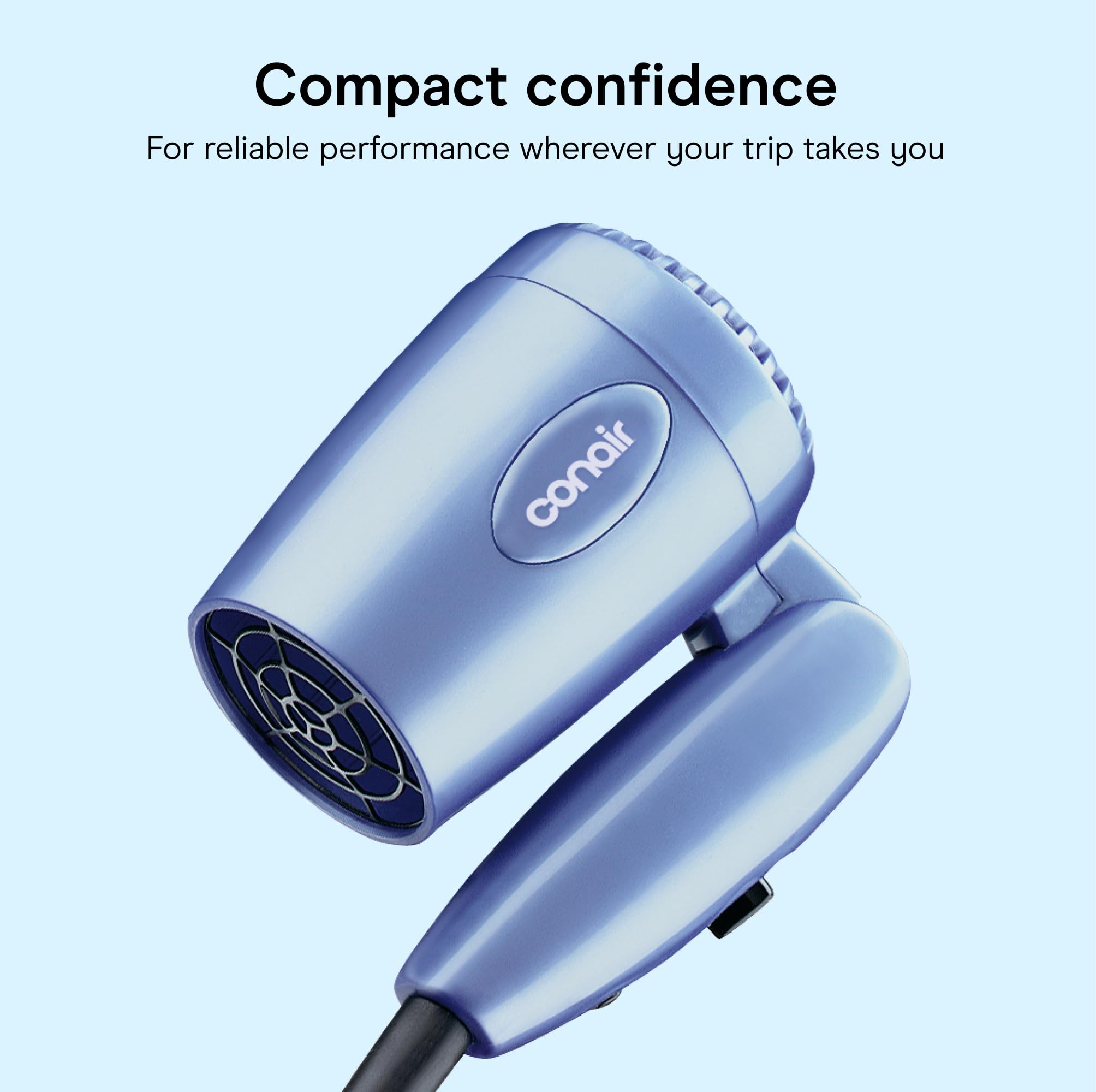 Conair Dual Voltage Hair Dryer, Compact Folding Handle Design, 1600W view 6