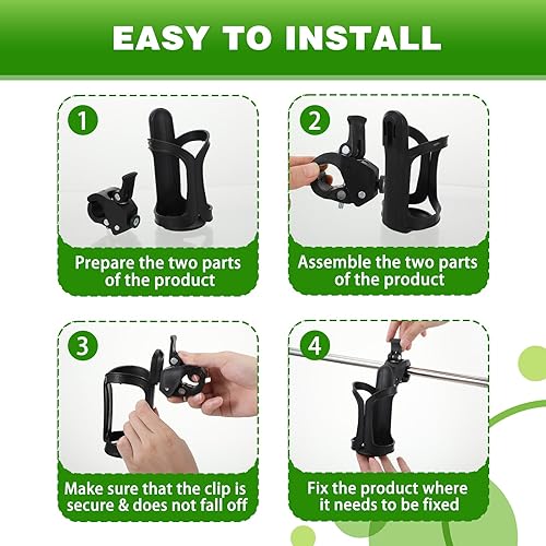 Miniatura 7 de Soporte universal para bebidas 6 en 1 soportes giratorios para cochecito, bicicleta, silla de ruedas y más