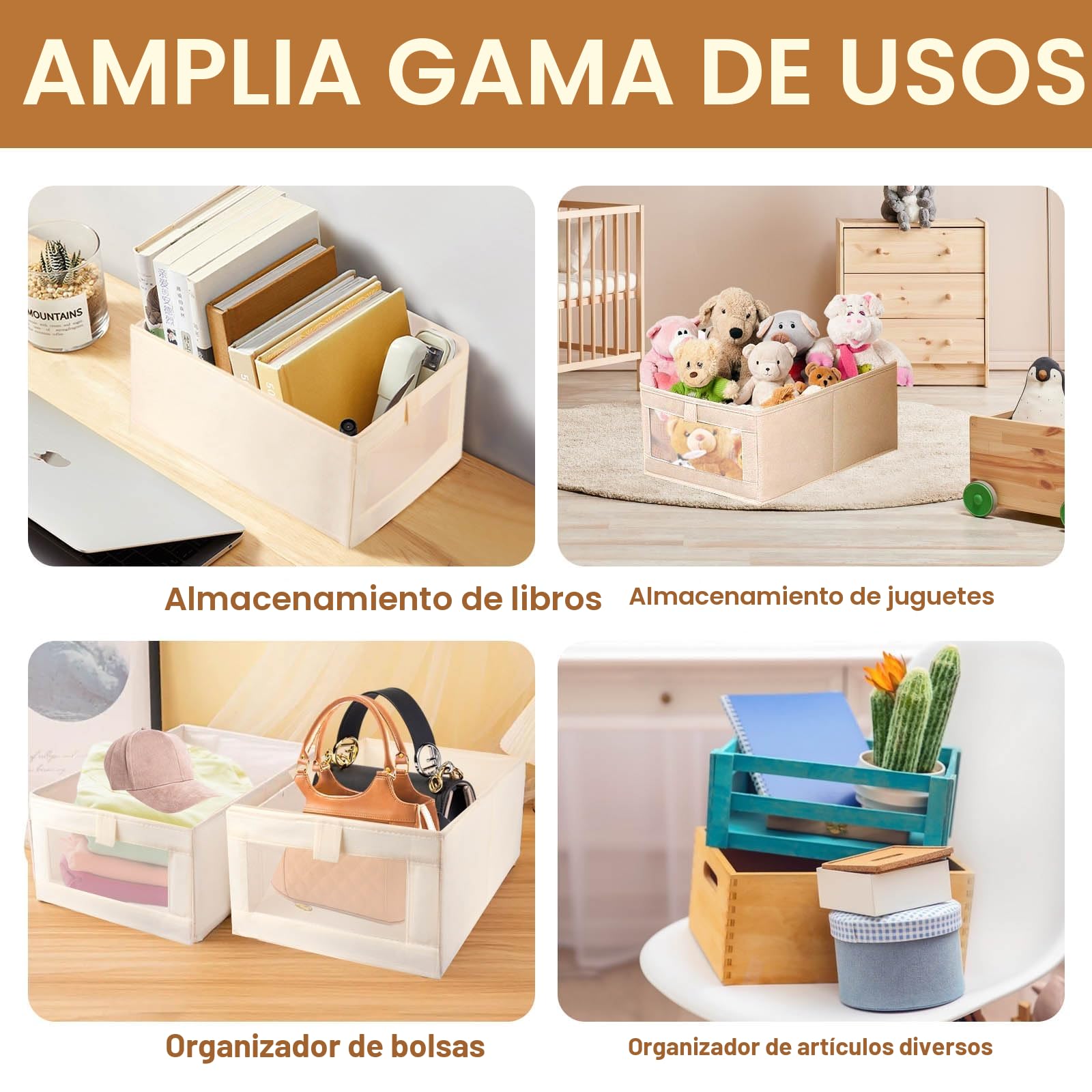 2 organizadores de armario, caja de almacenaje plegable con ventana transparente para ropa, libros, cosméticos, juguetes