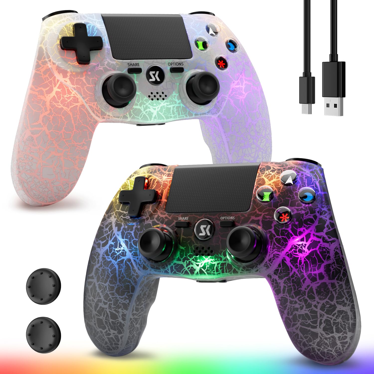 プレイステーション4 コントローラー Amazon.com: 2 Pack Wireless Controller for PS4, With Adjustable