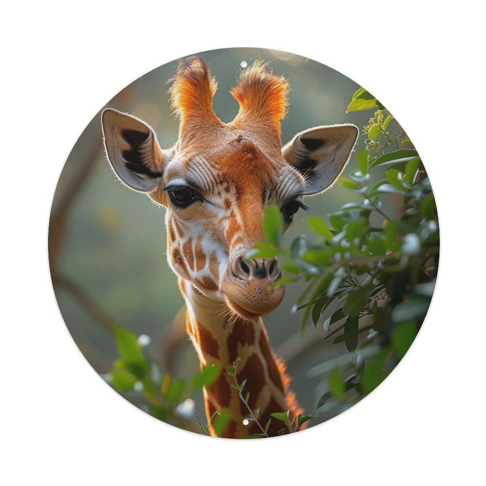 Cwbufd Vintage Style Animal Giraffe African Savanna Wildlife Vintage Metal Tin Sign Plaque Wall Decor For Cafe, Club Bar, Office, Garden Metal Poster 8X8inch