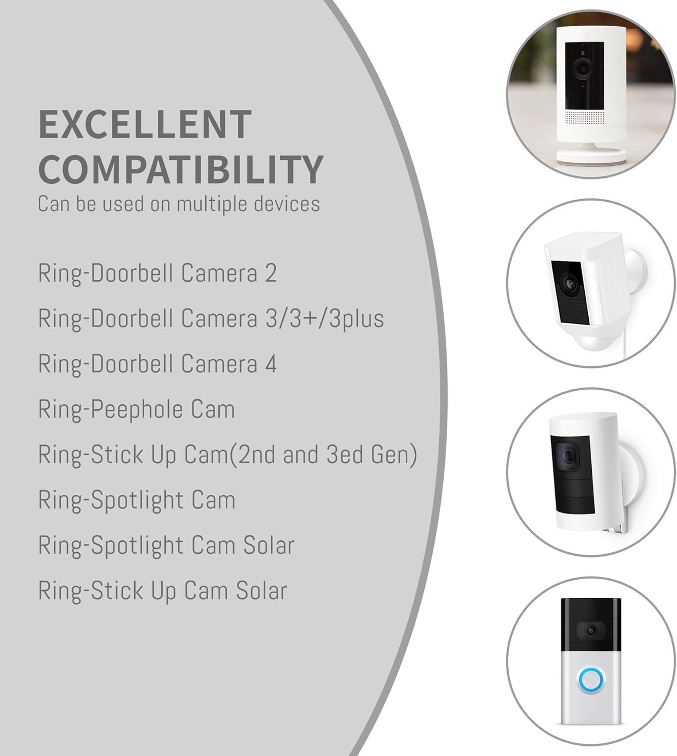 2-Pack V4 Replacement Battery with Micro-USB Cable for Ring-Doorbell 2/3/4/3 Plus, Spotlight Camera Stick Up Cam, Rechargeable Upgraded Lithium Li-ion Batteries Camera Indoor 3.65V 6040mAh/22.046Wh