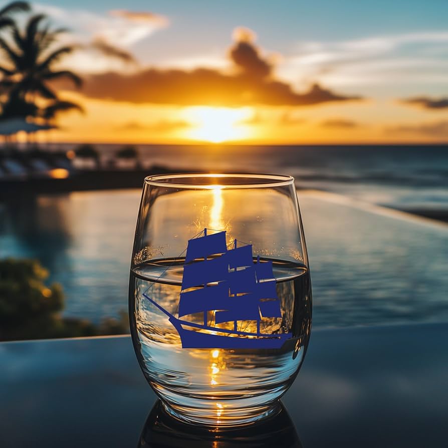 Amazon | 航海ステムレスワイングラス4個セット、船乗りへの航海