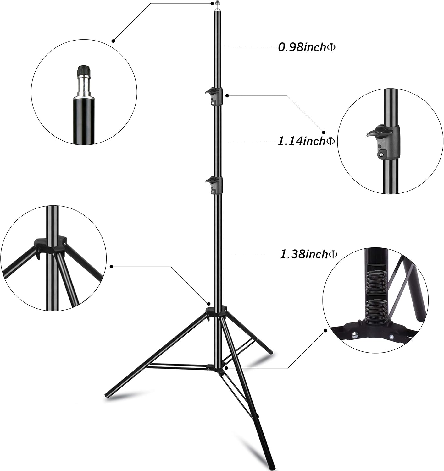 EMART Photo Video Studio 20 ft Wide 10 ft Tall Adjustable Heavy Duty Photography Backdrop Stand, Background Support System Kit with 3 Stands, 8 Spring Clamps, 1 Carrying Bag
