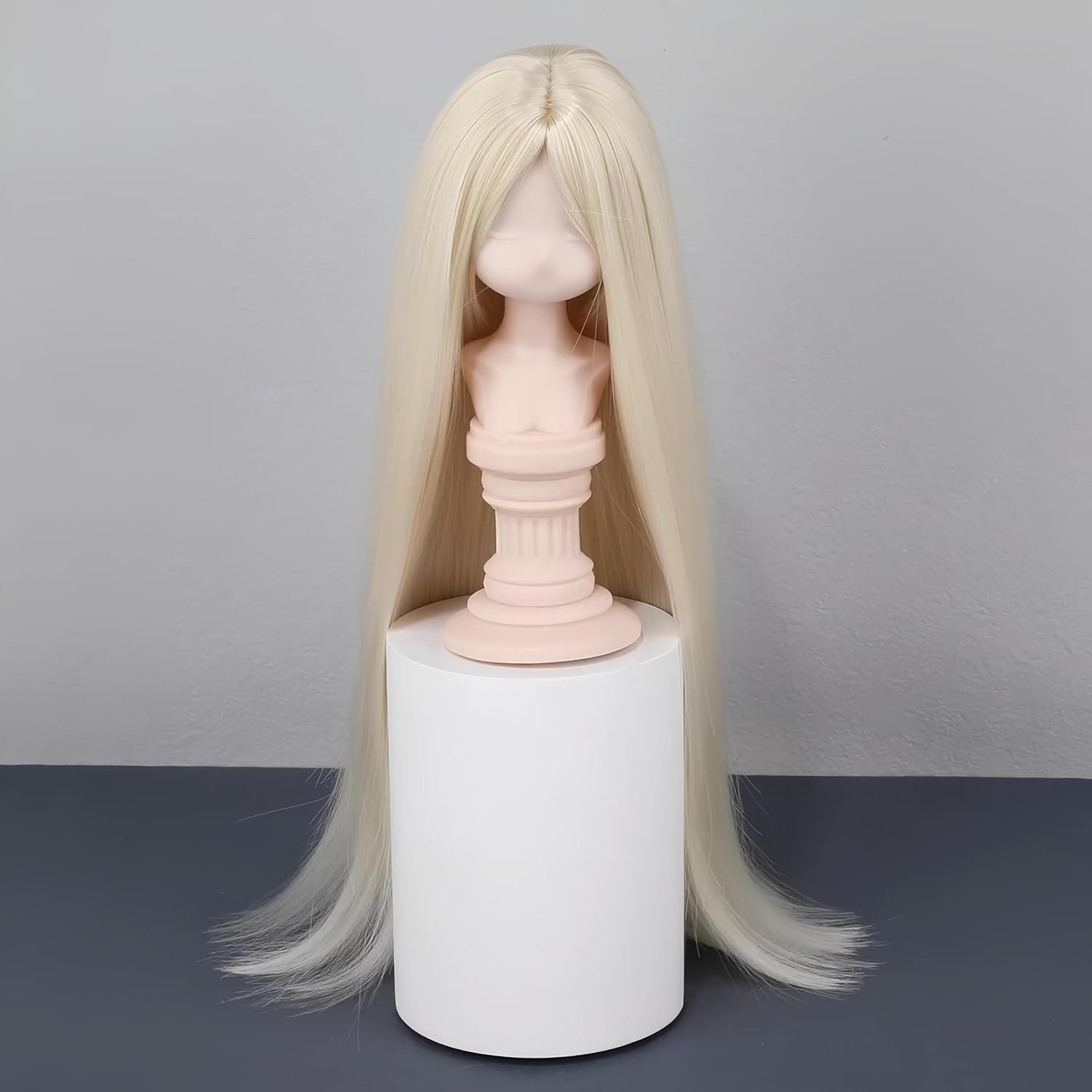 YHYQiFei BJD Doll Wig Ball Jointed Doll Fashions Soft Long Hair,Multiple Colors,for 1/3 1/4 1/6 BJD Dolls (White 1/4)
