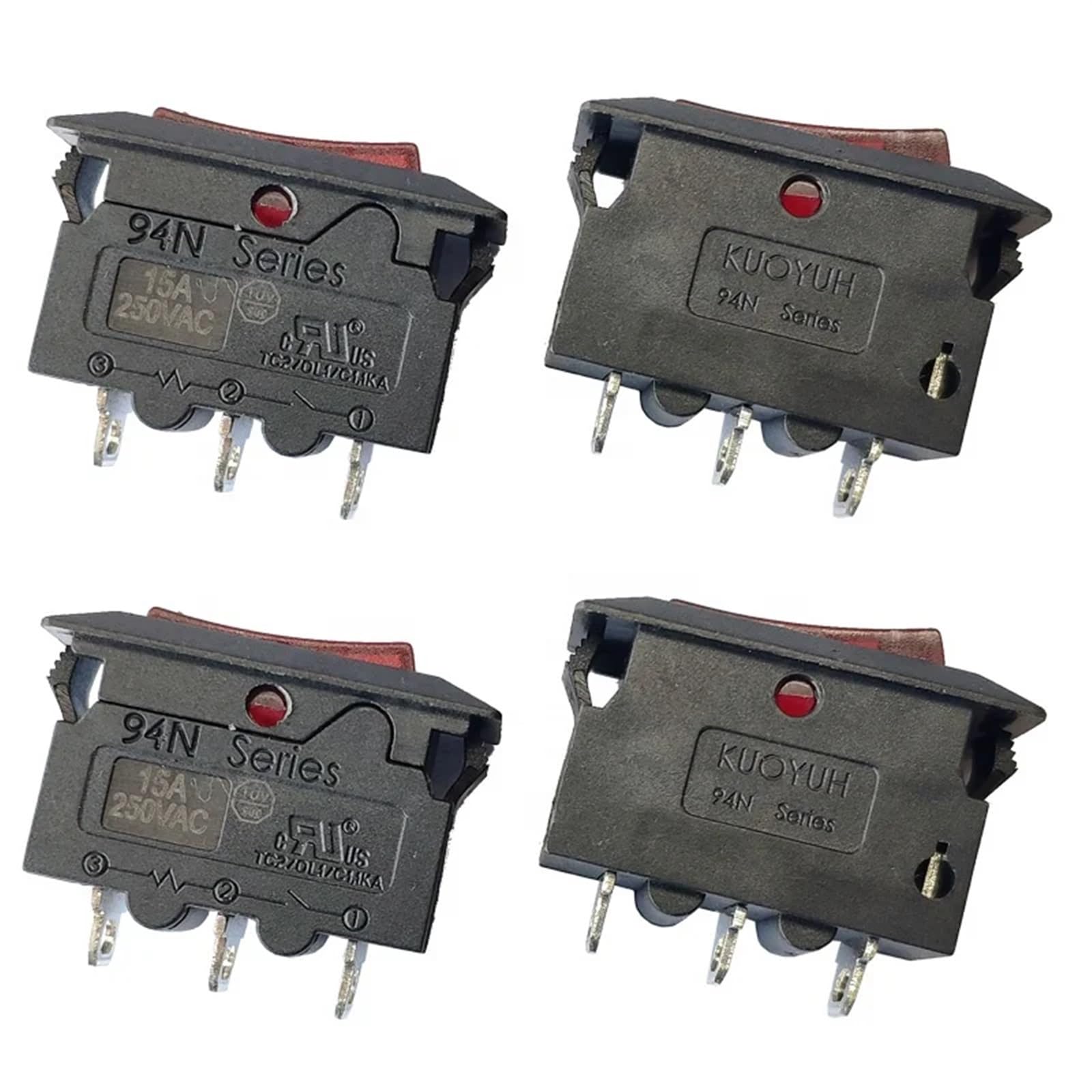 Protezione da sovraccarico con interruttore a bilanciere 16A, nera(16A Black)