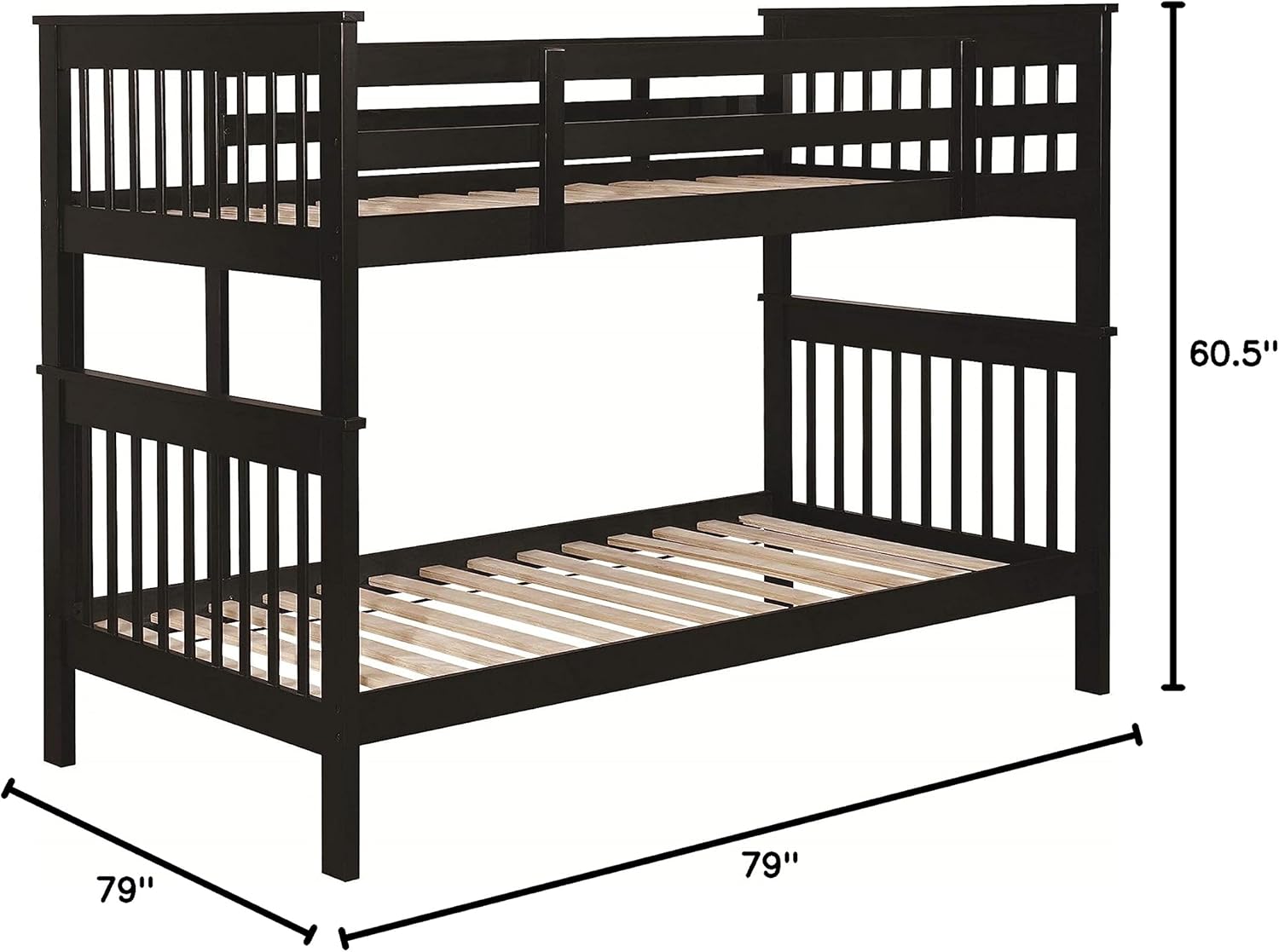 Coaster Twin Over Twin Bunk Bed, In Black