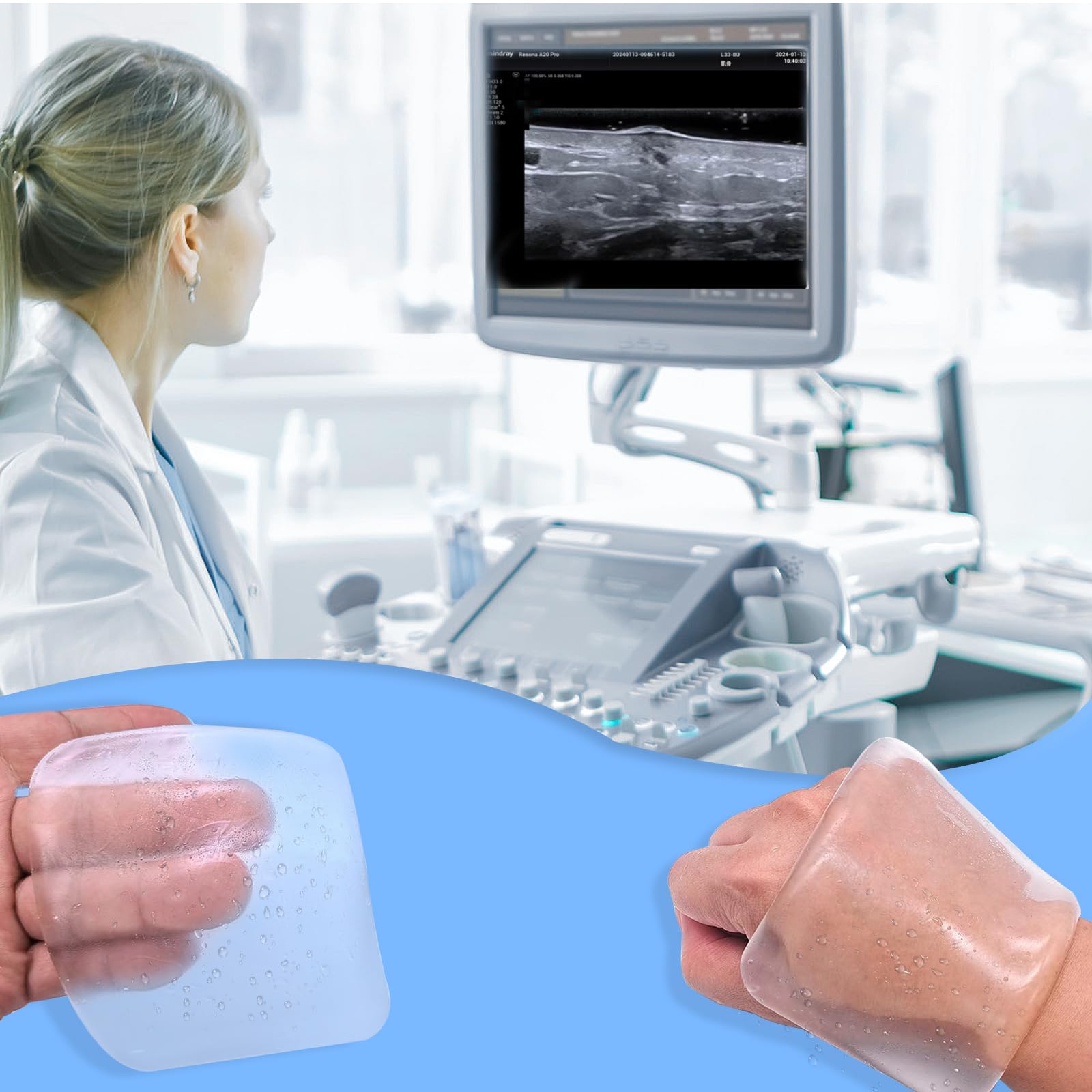 Solid Ultrasound Coupling Gel Pad – Conductive Medical Use Gel Pad for Ultrasound Imaging, Reusable and High-Quality Solid Coupling Pad for Accurate Medical Diagnostics. (Thickness 5mm)