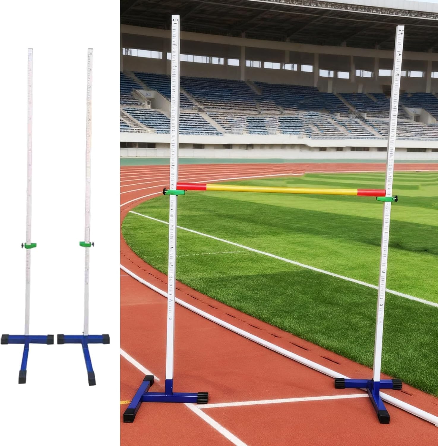 50-200 cm Adjustable Athletics Track and Field High Jump Standards Tool, Competition Training High Jump Stands for School, Crossbar Not Included
