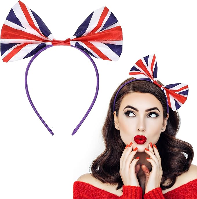 Happyyami British Headbands 2Pcs Union Jack Hairband England Flag